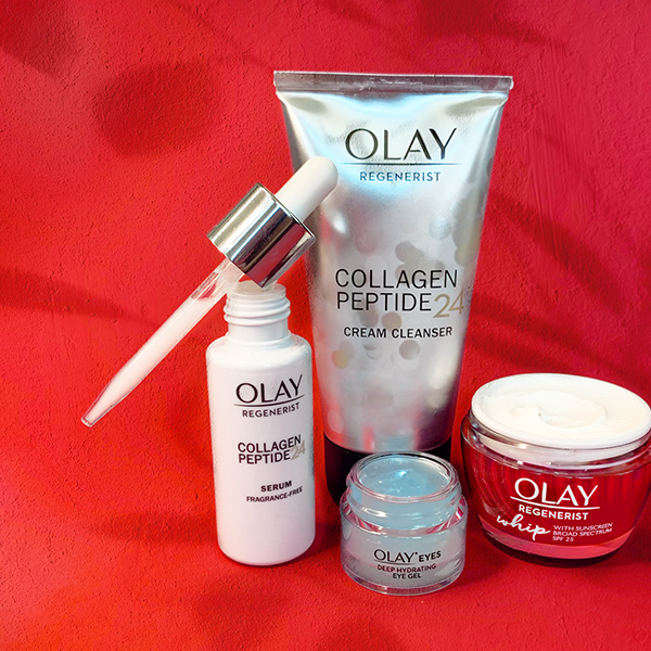 OLAY Fearless, Fabulous & Firm Gift Set ft. Collagen Peptide 24 Cleanser, Serum, Hydrating Eye Gel, Whip SPF Moisturizer, and a FREE bagâ€“ for $89.99.